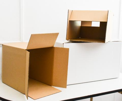 caisse carton double face